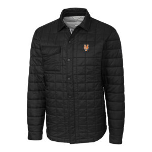 Men's Cutter & Buck Black New York Mets Big & Tall Rainier Shirt Jacket