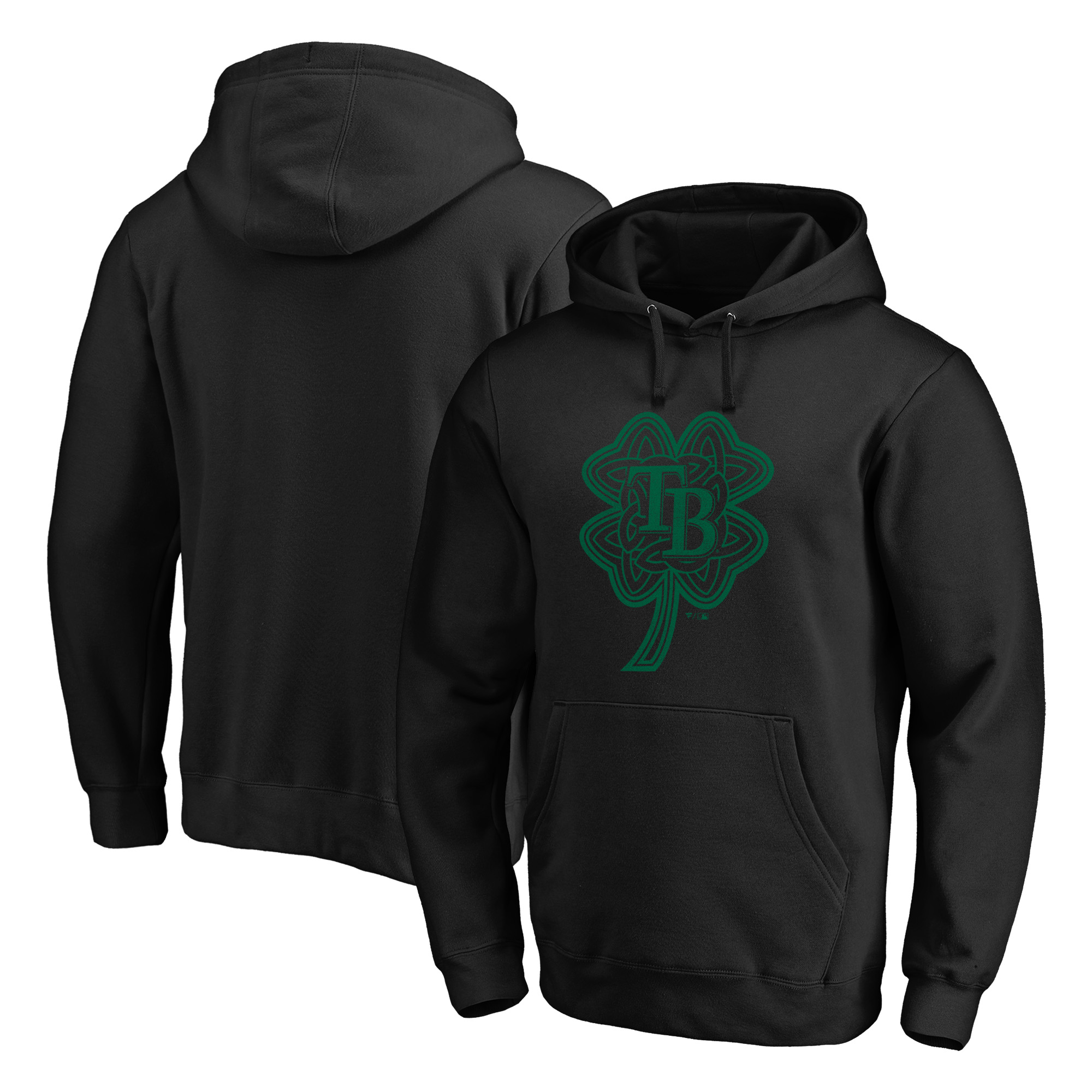 Men's Black Tampa Bay Rays St. Patrick's Day Celtic Charm Pullover Hoodie