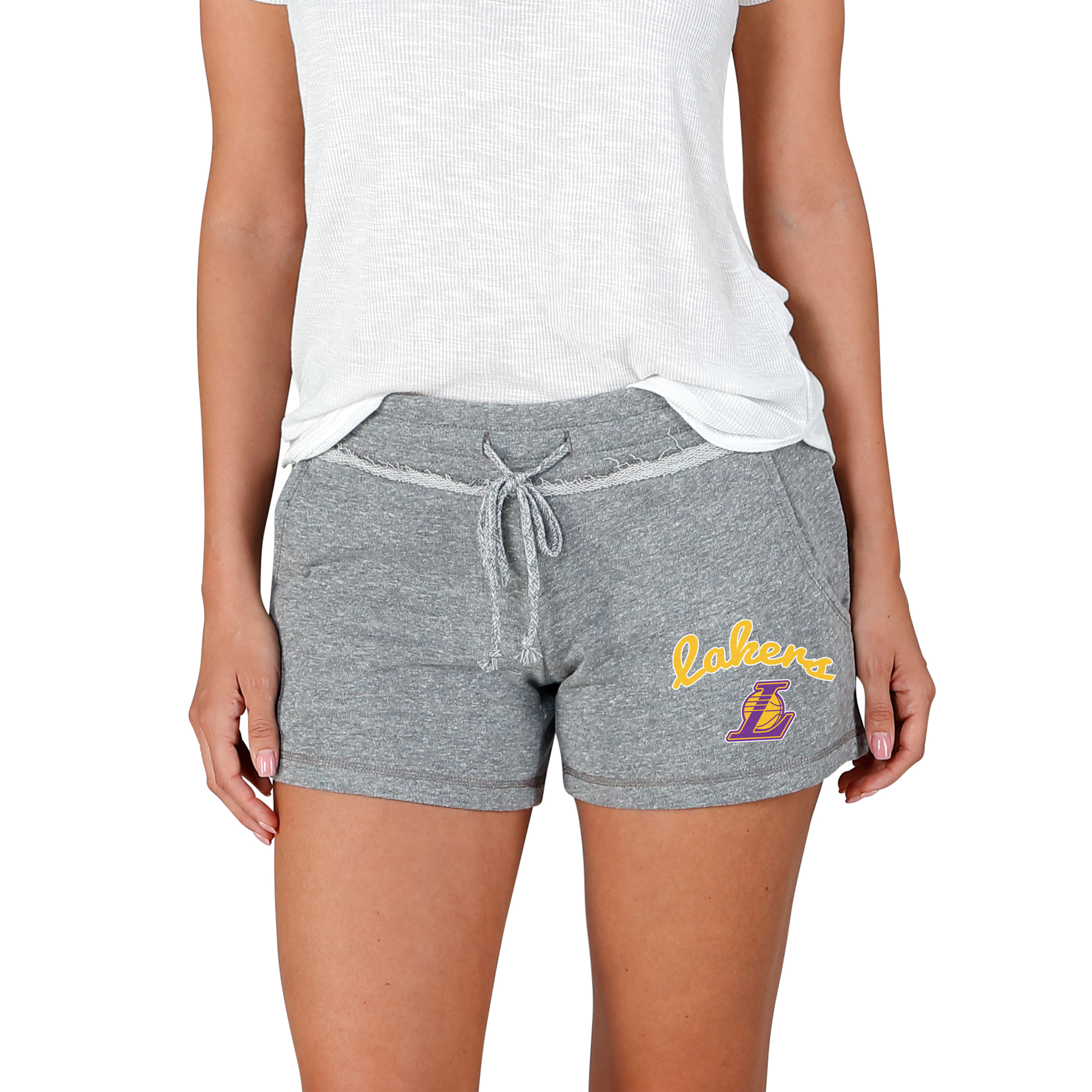 Women's Concepts Sport Gray Los Angeles Lakers Mainstream Terry Shorts