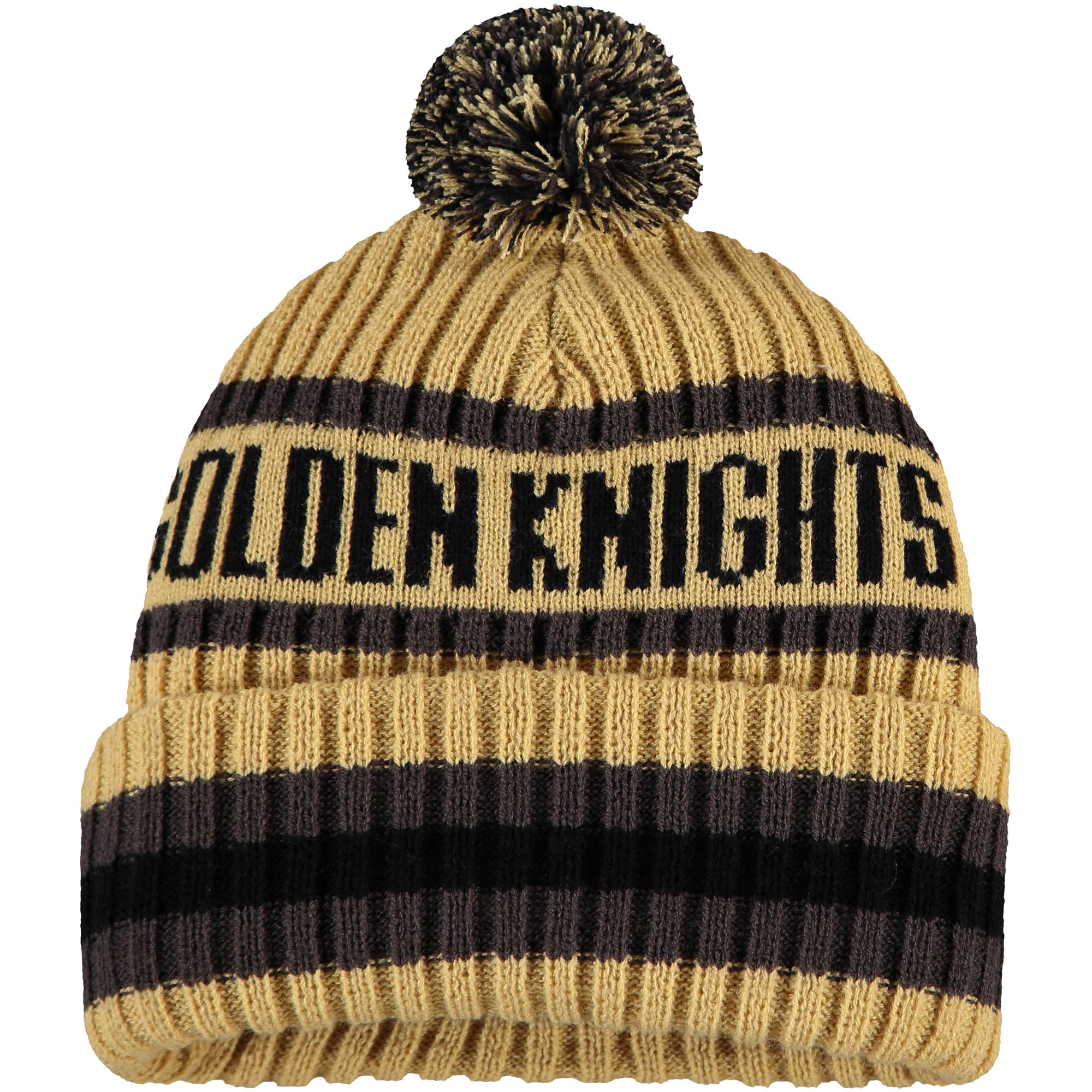 Men's '47 Gold Vegas Golden Knights Bering Cuffed Knit Hat with Pom - Image 3