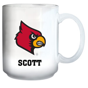 White Louisville Cardinals 15oz. Personalized Mug