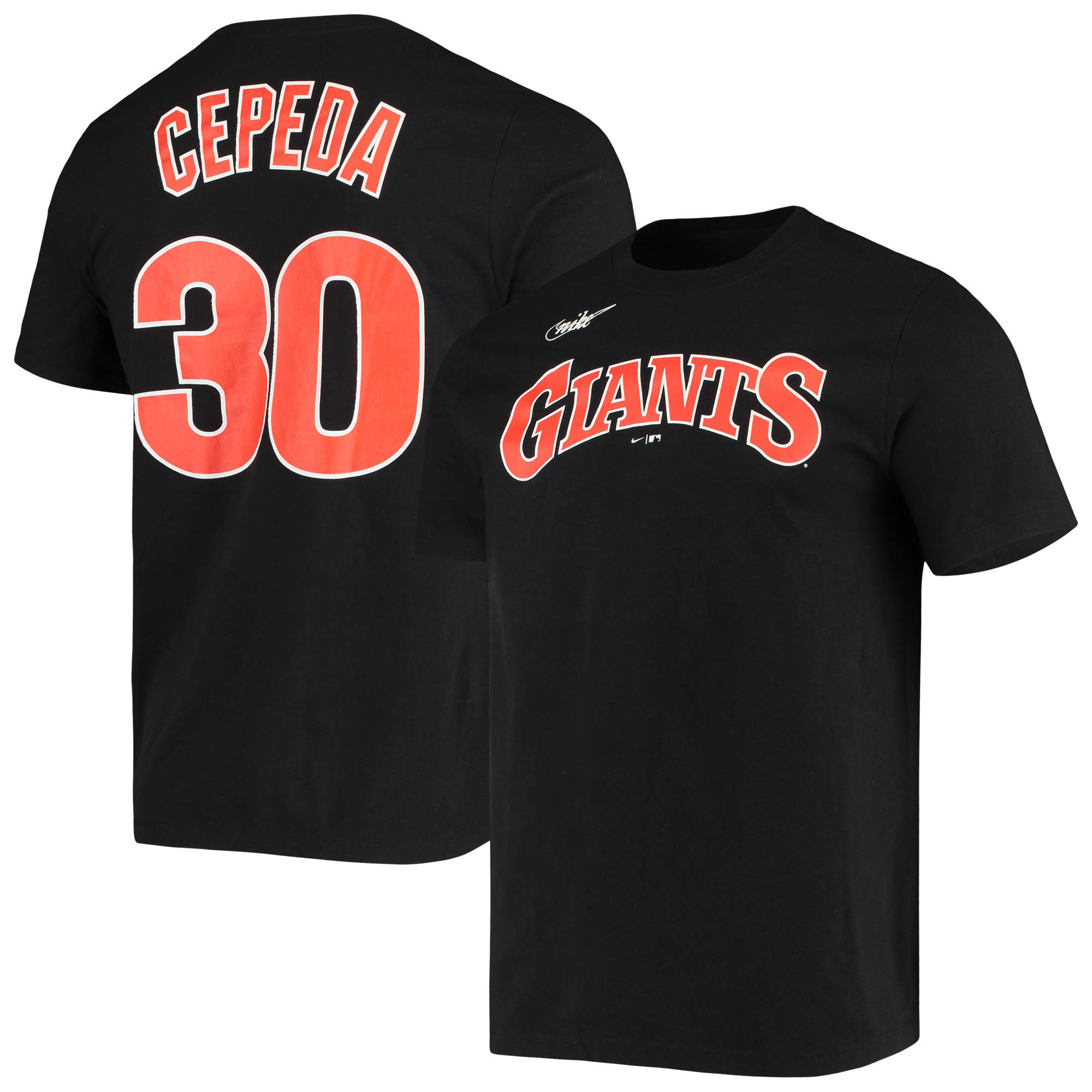 Men's Nike Orlando Cepeda Black San Francisco Giants Name & Number T-Shirt - Image 6