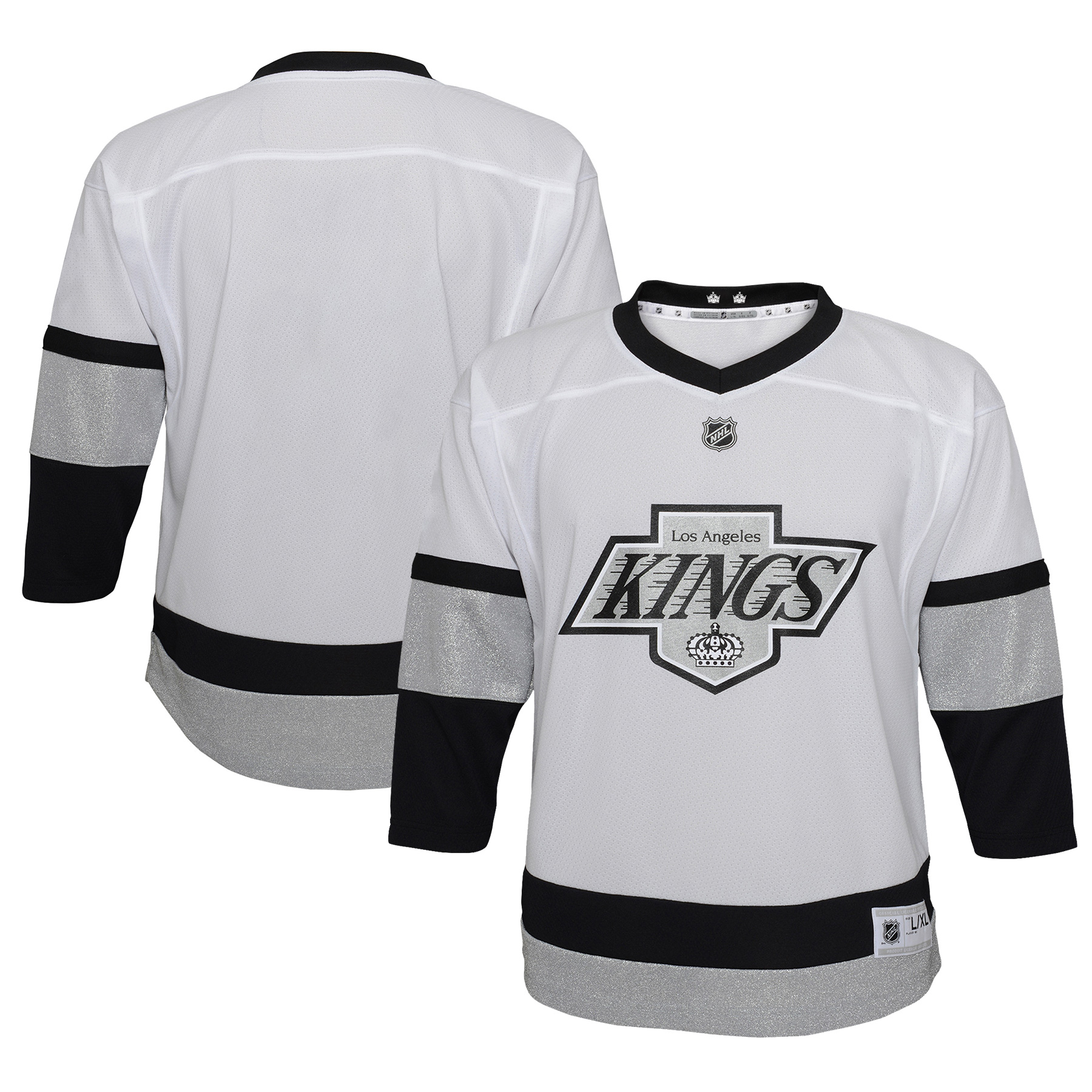 Youth White Los Angeles Kings 2021/22 Alternate Replica Jersey - Image 2