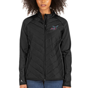 Women's Antigua Black Delaware State Hornets Altitude Full-Zip Puffer Jacket