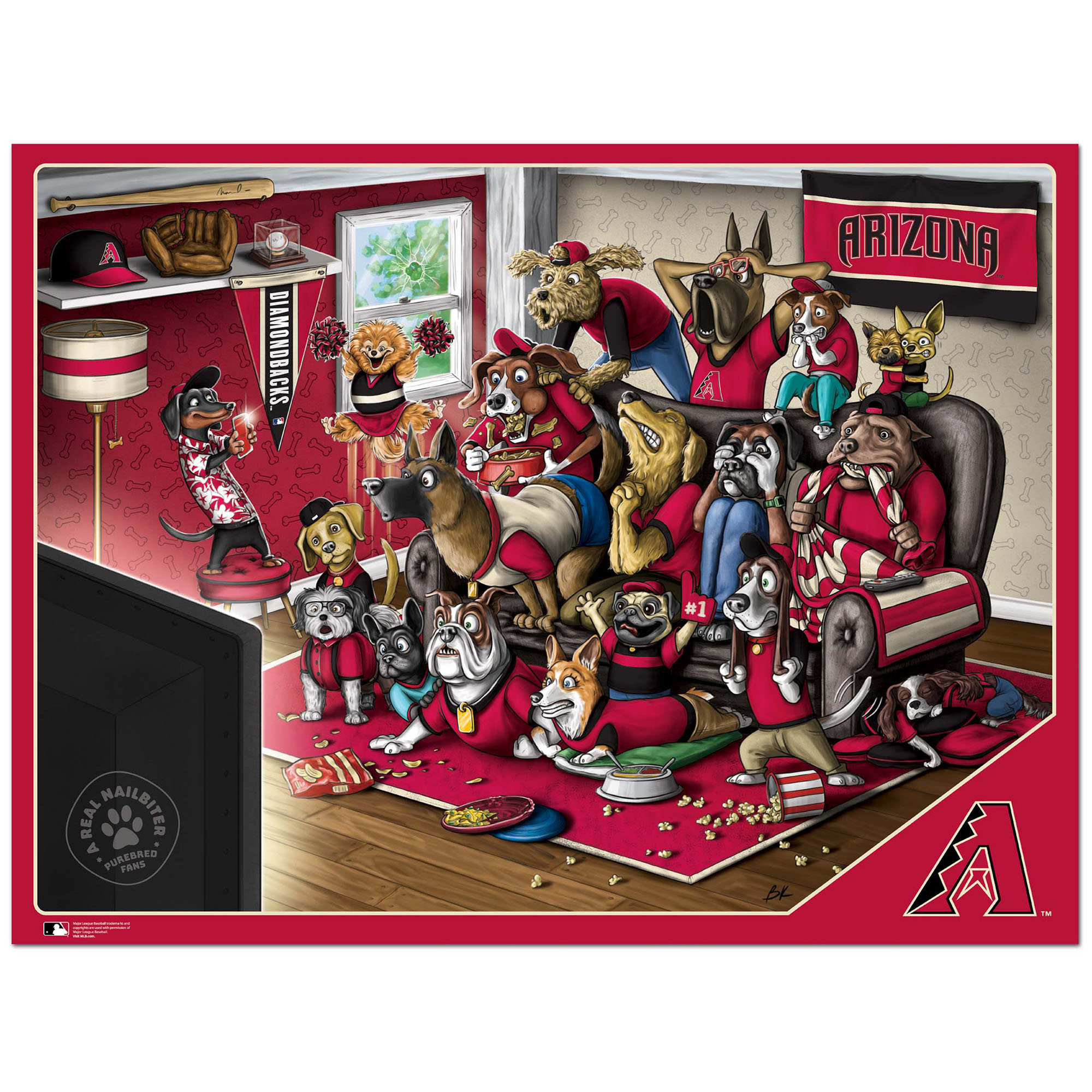 Arizona Diamondbacks Purebred Fans 18'' x 24'' A Real Nailbiter 500-Piece Puzzle - Image 5