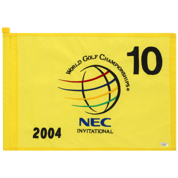 PGA TOUR Event-Used #10 Yellow Pin Flag from the NEC Invitational on August 19-22 2004