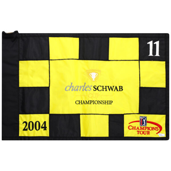 Event-Used #11 Yellow and Black Pin Flag from The Charles Schwab Cup Championship on October 22nd to 24th 2004