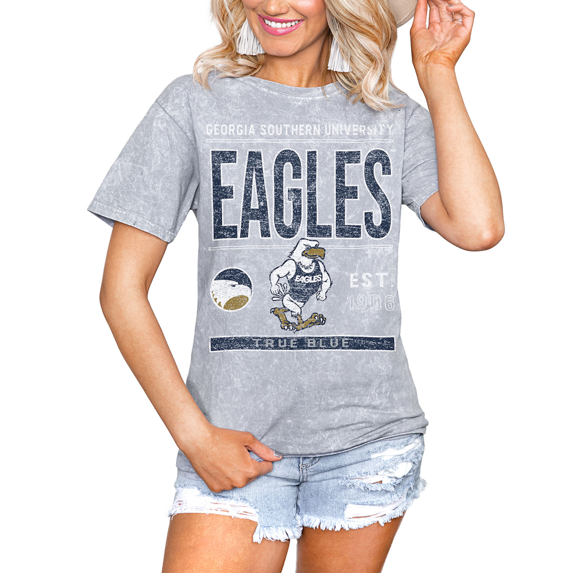 Women's Gray Georgia Southern Eagles All We Have Snow Wash T-Shirt