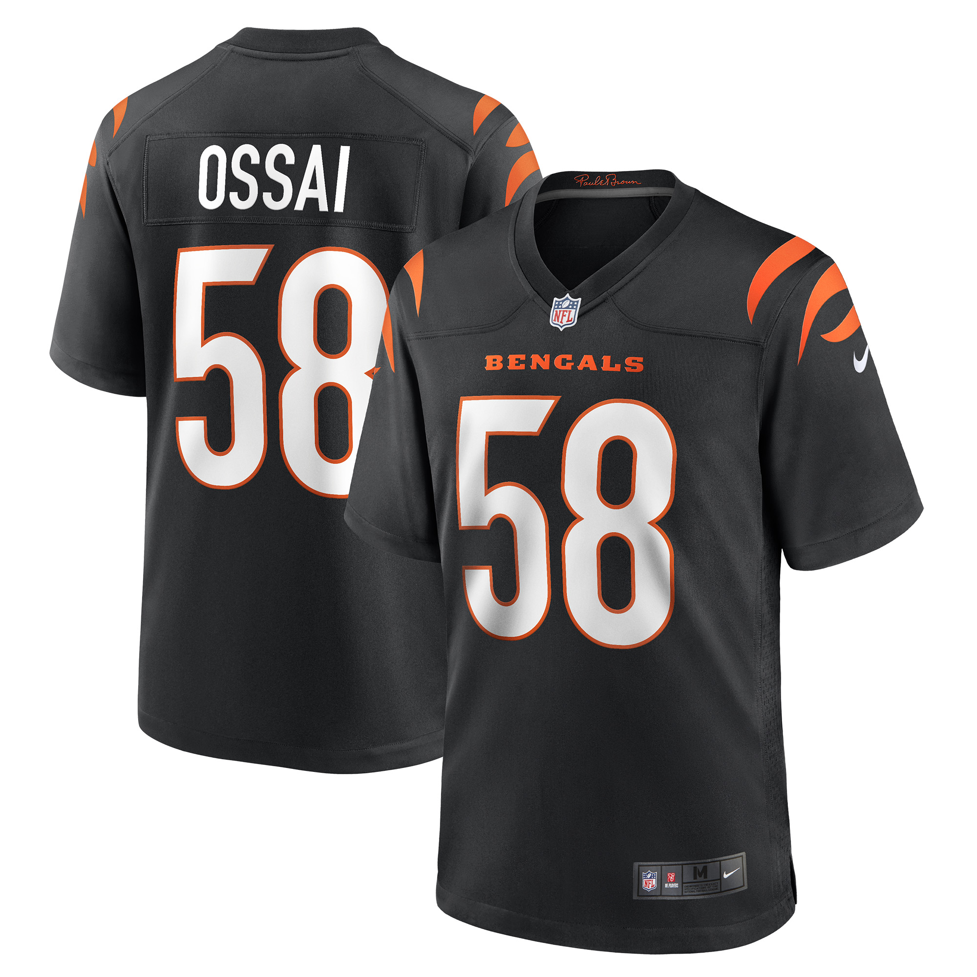 Men's Nike Joseph Ossai Black Cincinnati Bengals Game Jersey - Image 5