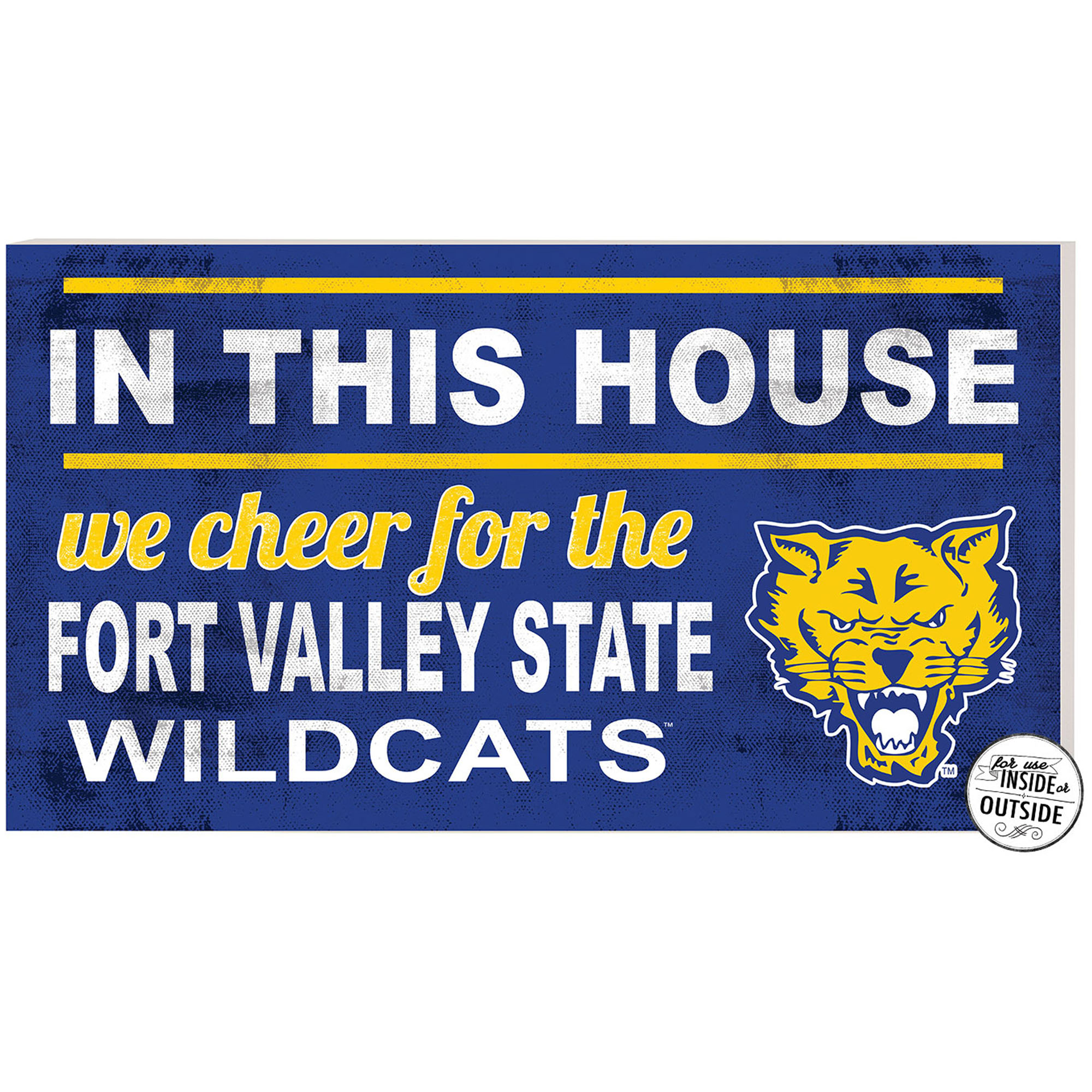 Fort Valley State Wildcats 11'' x 20'' Indoor/Outdoor In This House Sign - Image 4
