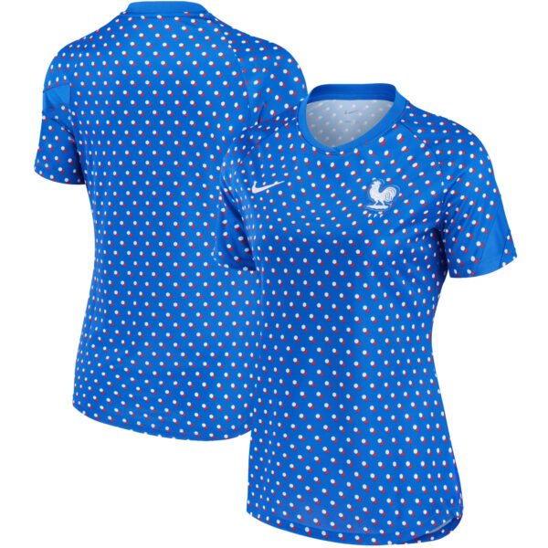 Women's Nike Blue France Women's National Team 2022/23 Away Pre-Match Performance Top