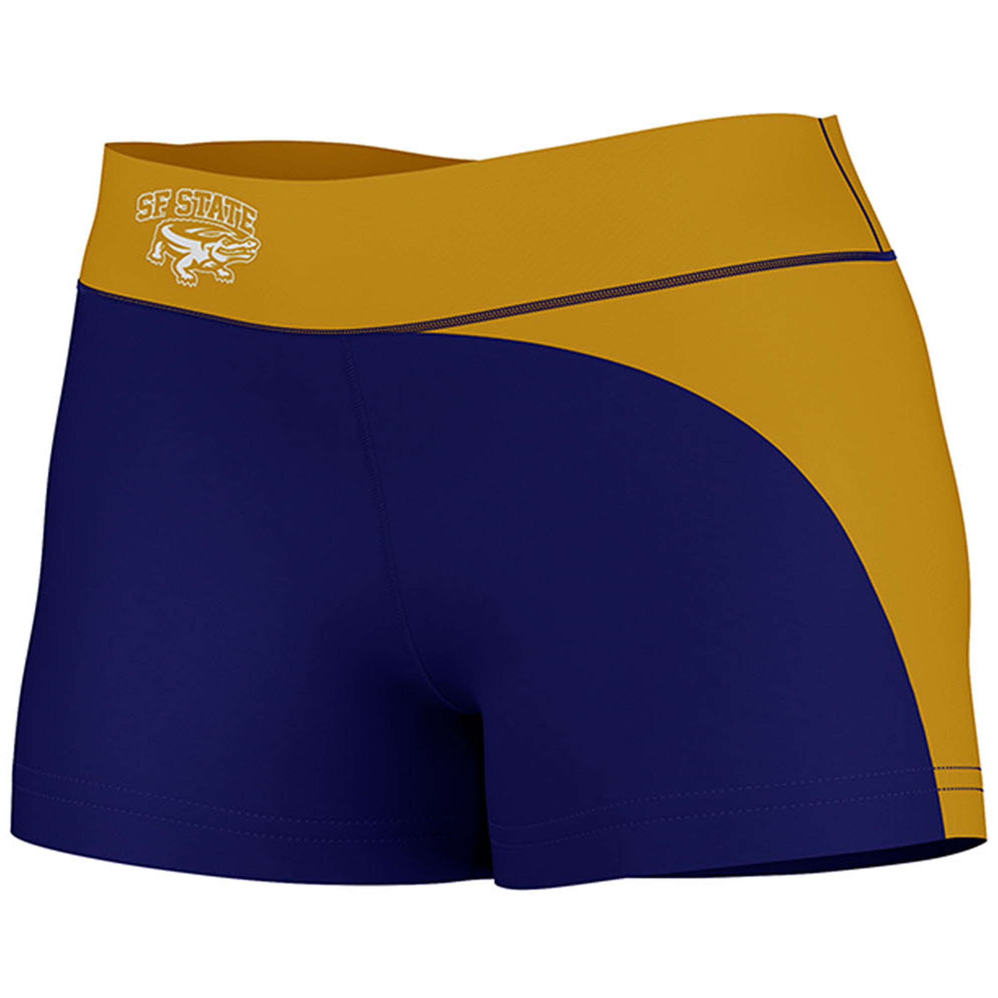Women's Purple/Gold San Francisco State Gators Plus Size Curve Side Shorts - Image 3