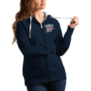 Women's Antigua Navy Oklahoma City Thunder Victory Full-Zip Hoodie