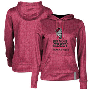 Women's Crimson Belmont Abbey Crusaders Track & Field Pullover Hoodie