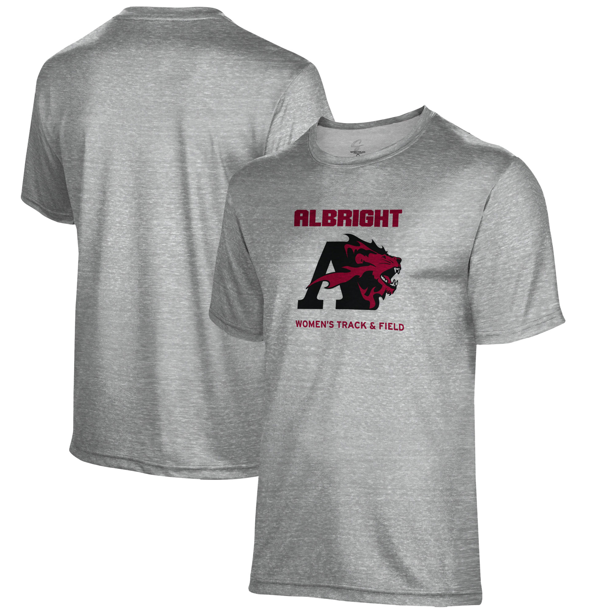 Men's Gray Albright Lions Women's Track & Field Name Drop T-Shirt