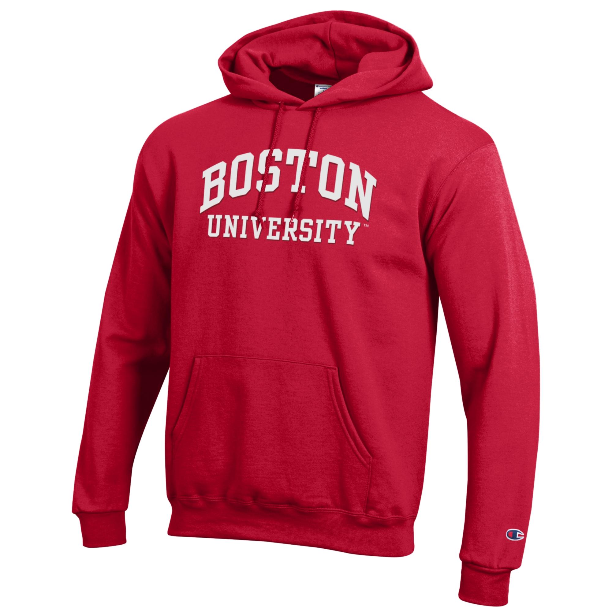Men's Champion Scarlet Boston University Eco Powerblend Pullover Hoodie - Image 6