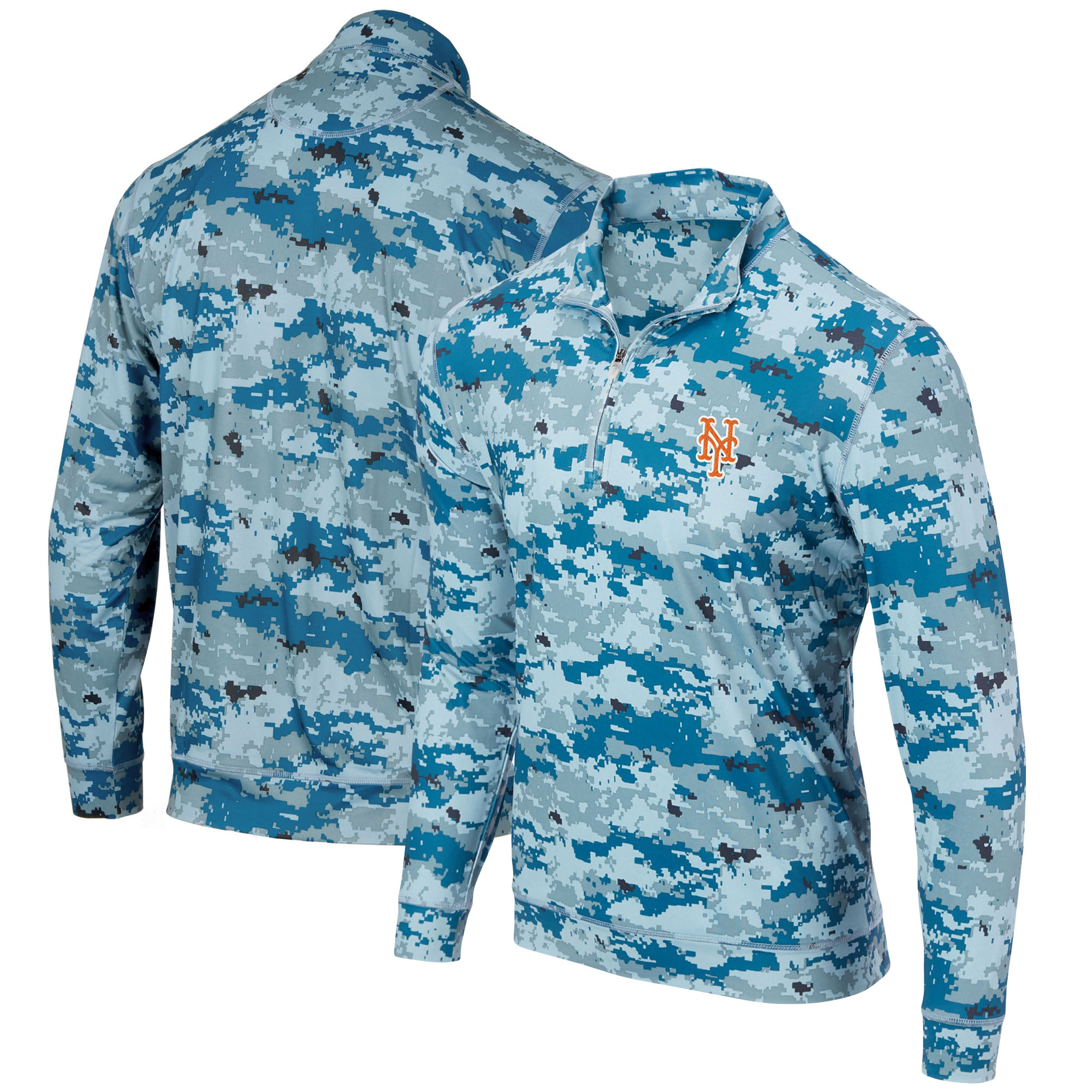 Men's Royal New York Mets Digital Camo Performance Quarter-Zip Pullover Jacket