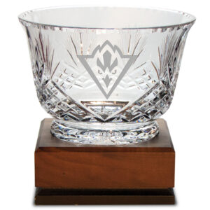 UNC Wilmington Seahawks Medium Handcut Crystal Footed Revere Bowl