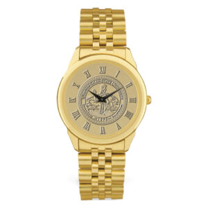 Gold Winston-Salem State Rams Team Medallion Rolled Link Bracelet Wristwatch