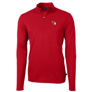 Men's Cutter & Buck Red Cleveland Guardians Big & Tall Virtue Eco Pique Quarter-Zip Pullover Jacket
