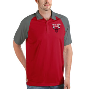 Men's Antigua Red Chicago Bulls Nova Raglan Polo