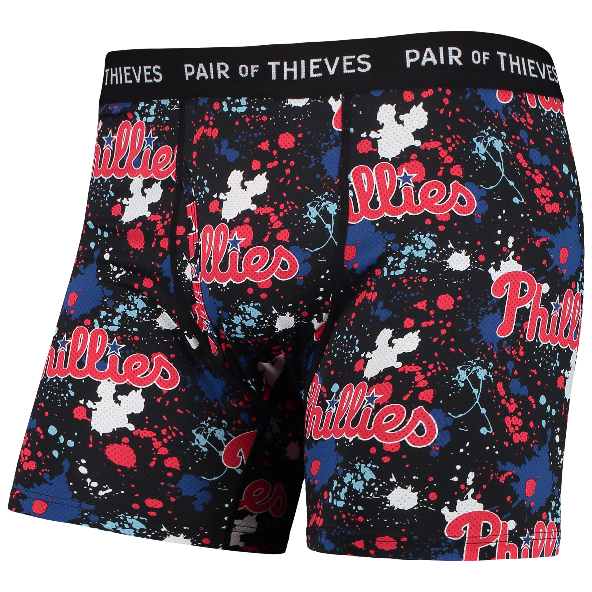 Men's Pair of Thieves Black Philadelphia Phillies Super Fit 2-Pack Boxer Briefs Set - Image 10