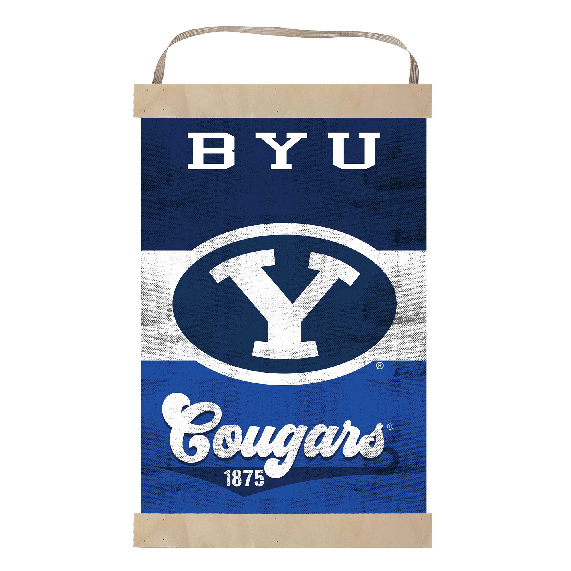 BYU Cougars Retro Logo Banner Sign