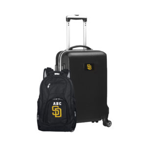 MOJO Black San Diego Padres Personalized Deluxe 2-Piece Backpack & Carry-On Set