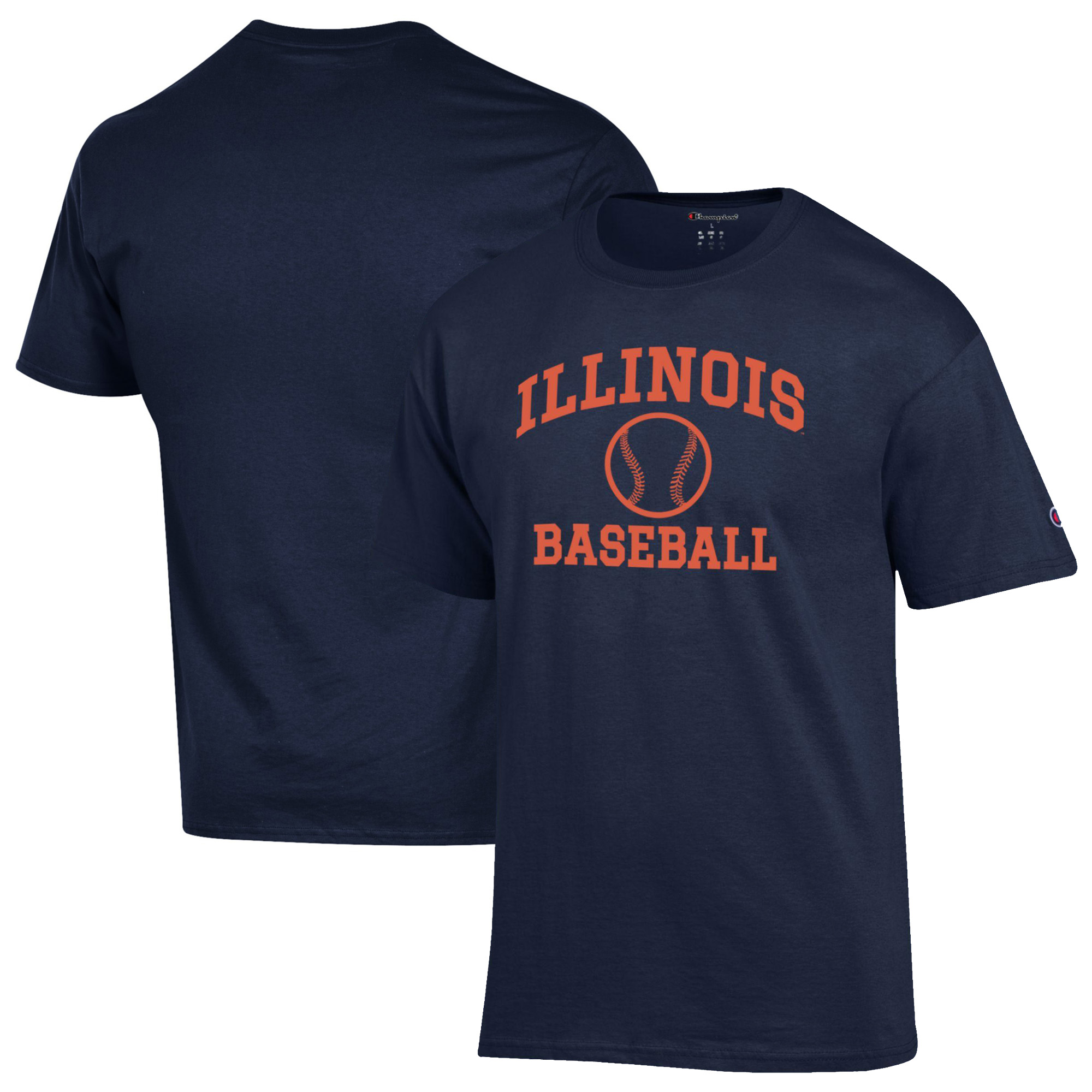 Men's Champion Navy Illinois Fighting Illini Baseball Icon T-Shirt - Image 2