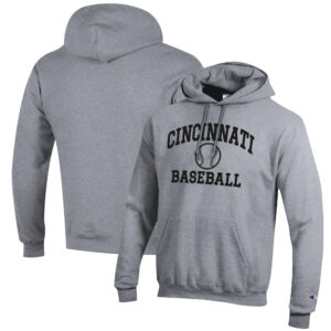 Men's Champion Gray Cincinnati Bearcats Baseball Icon Pullover Hoodie