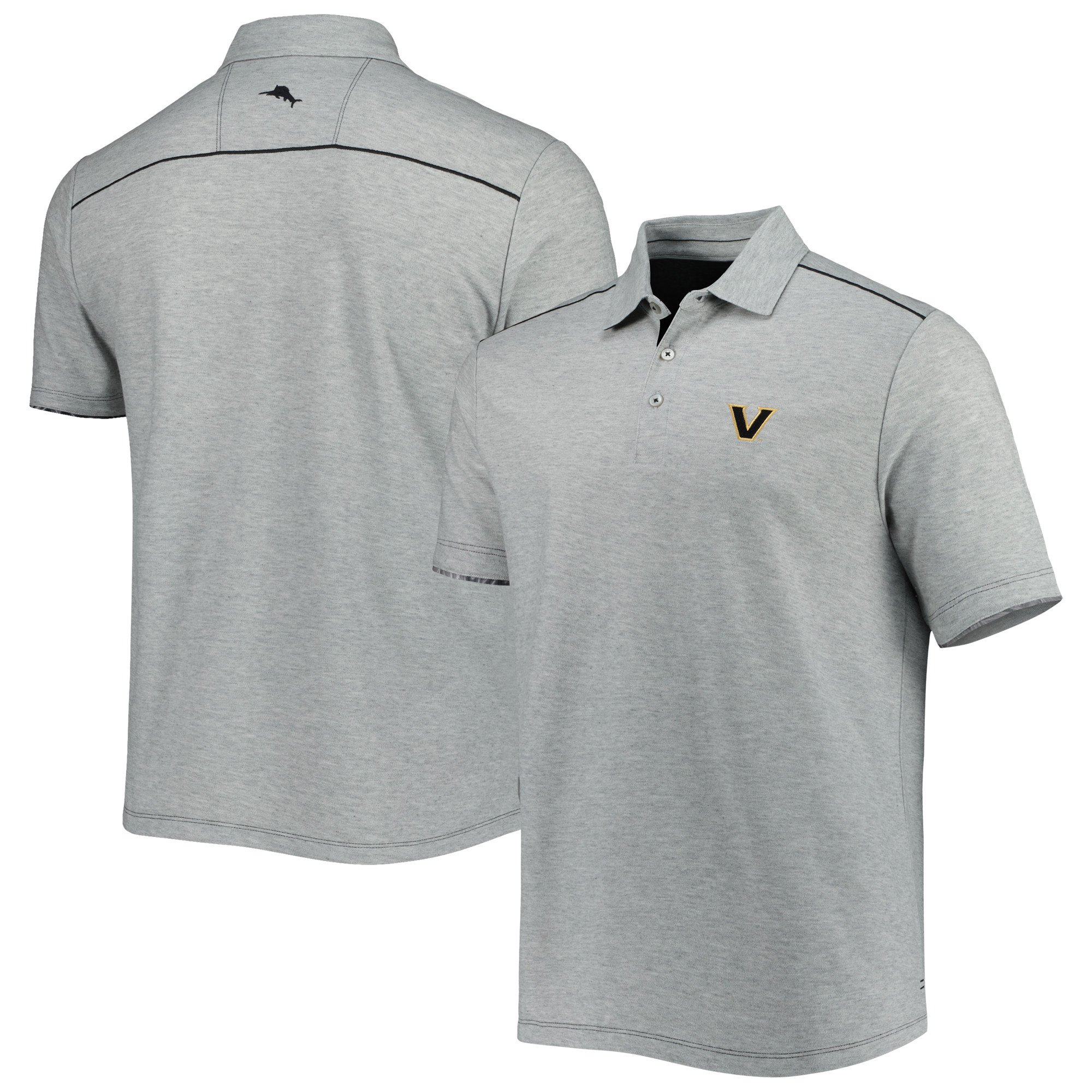 Men's Tommy Bahama Heathered Gray Vanderbilt Commodores IslandZone Tailgater Polo - Image 7