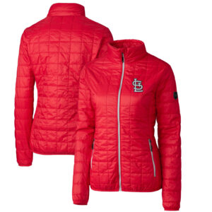 Women's Cutter & Buck Red St. Louis Cardinals Rainier PrimaLoft Eco Full-Zip Puffer Jacket