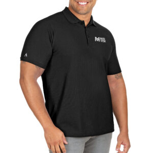 Men's Antigua Black Mid Michigan College Big & Tall Legacy Pique Polo