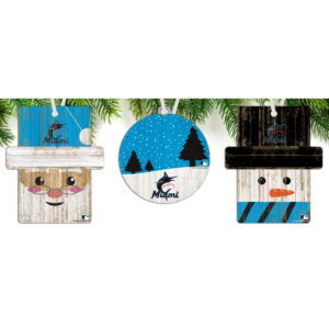 Miami Marlins 3-Pack Ornament Set