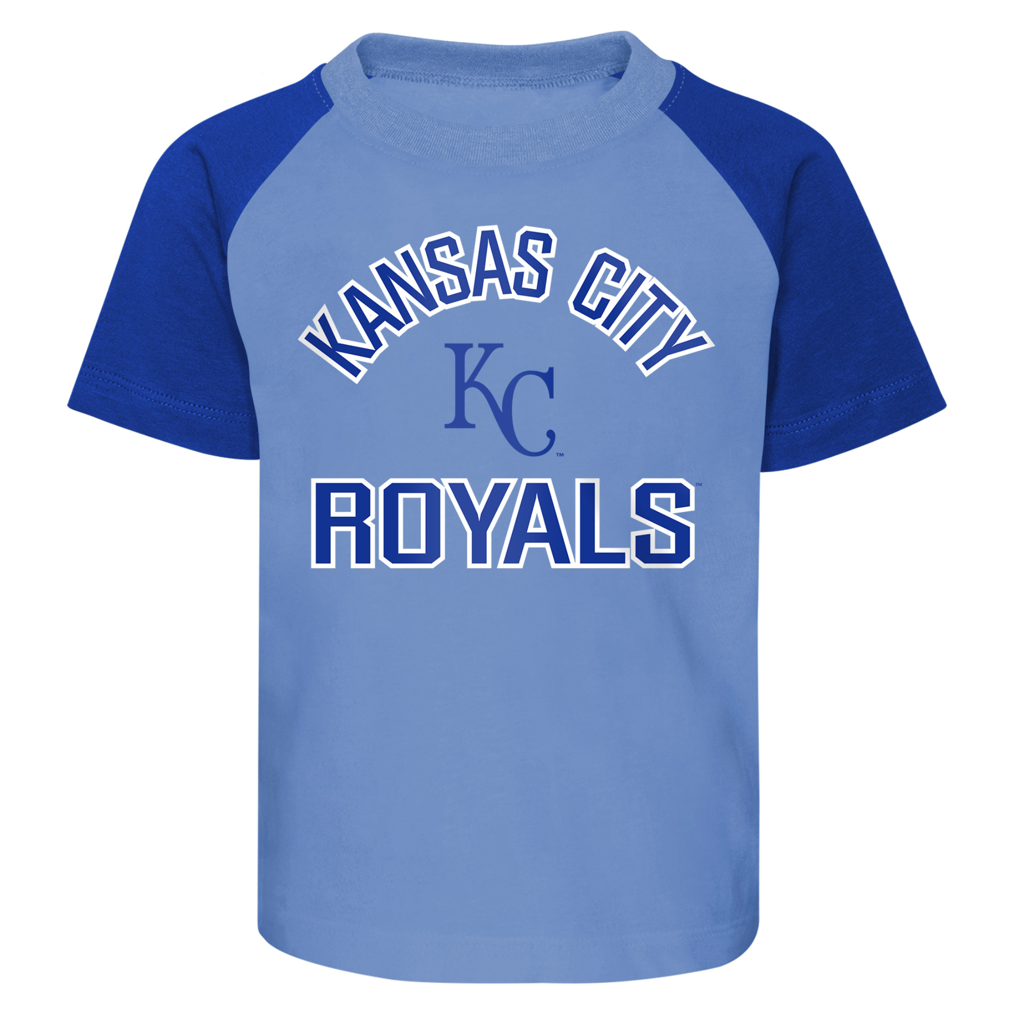 Infant Light Blue/Heather Gray Kansas City Royals Ground Out Baller Raglan T-Shirt and Shorts Set - Image 3
