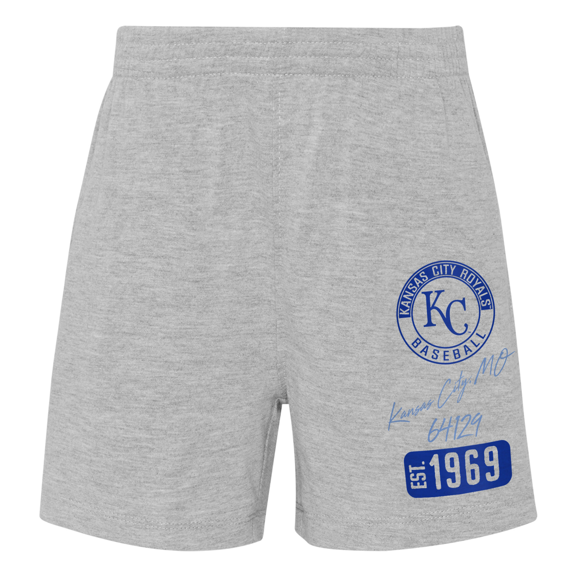 Infant Light Blue/Heather Gray Kansas City Royals Ground Out Baller Raglan T-Shirt and Shorts Set - Image 4