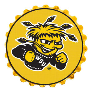 Yellow Wichita State Shockers Bottle Cap Wall Sign
