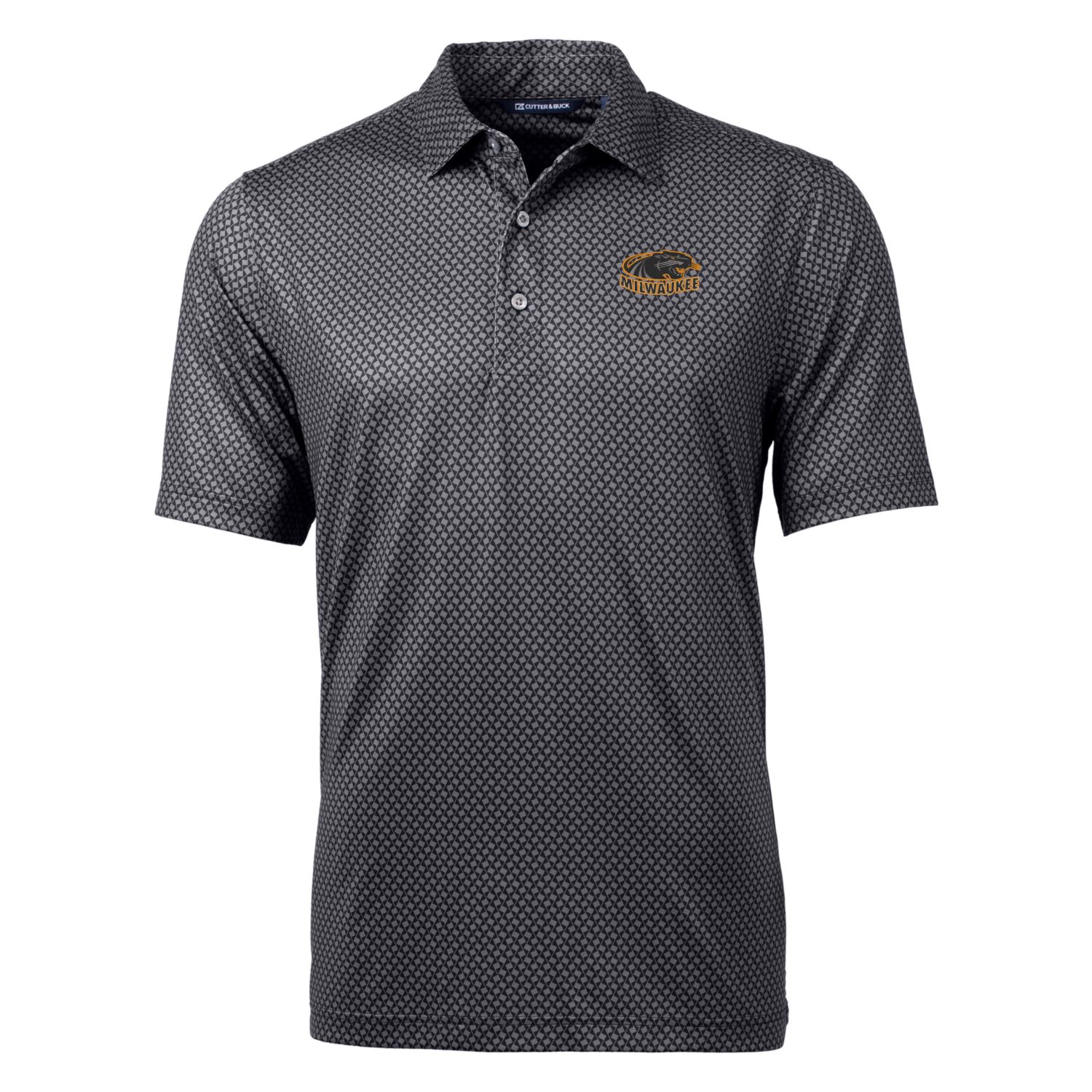 Men's Cutter & Buck Black Wisconsin-Milwaukee Panthers Pike Banner Print Polo - Image 3
