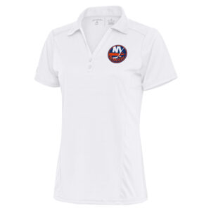 Women's Antigua White New York Islanders Team Logo Tribute Polo