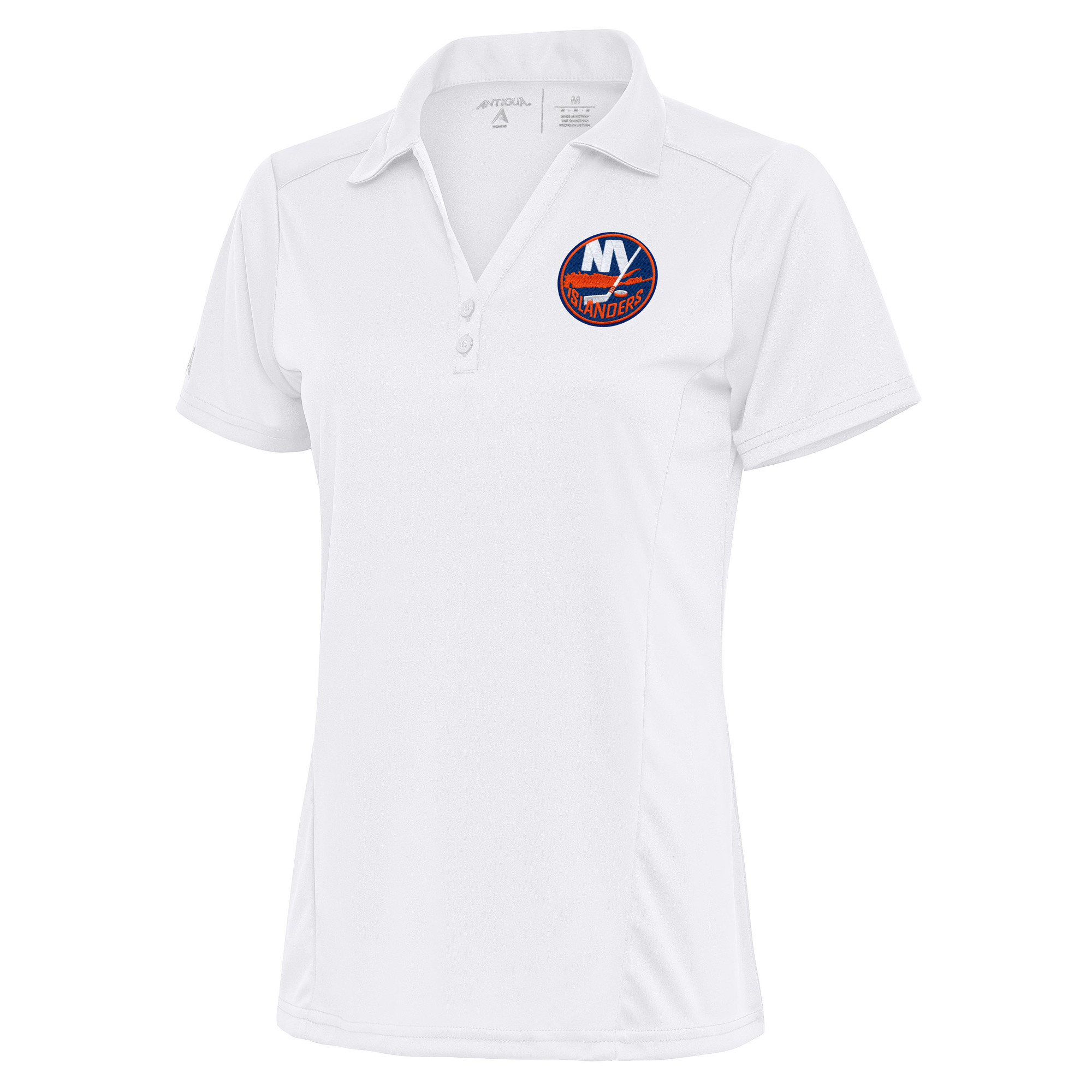 Women's Antigua White New York Islanders Team Logo Tribute Polo