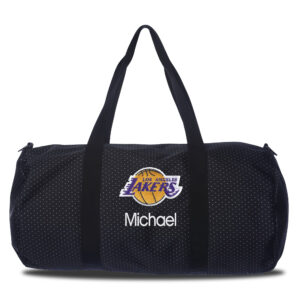 Los Angeles Lakers Dot Print Personalized Duffel Bag
