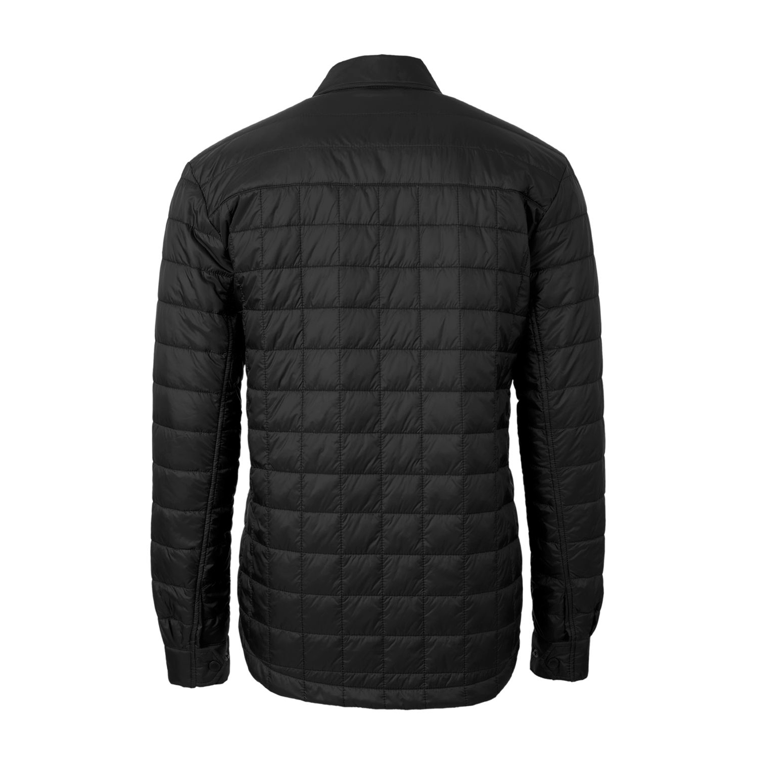 Men's Cutter & Buck Black Grambling Tigers Team Logo Big & Tall Rainier PrimaLoft Eco Insulated Quilted Button-Up Shacket - Image 7