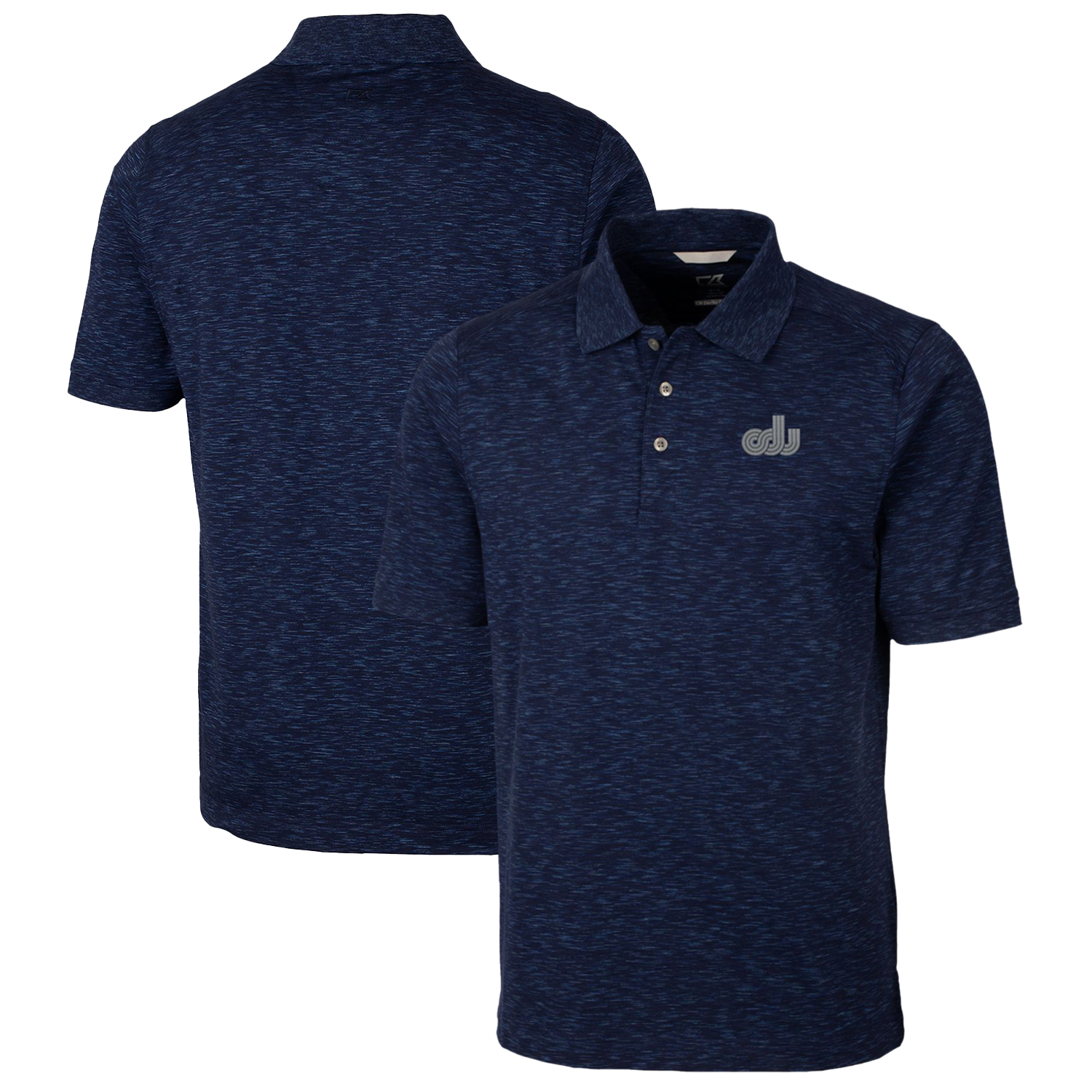 Men's Cutter & Buck Navy Old Dominion Monarchs Advantage Space Dye Tri-Blend Polo
