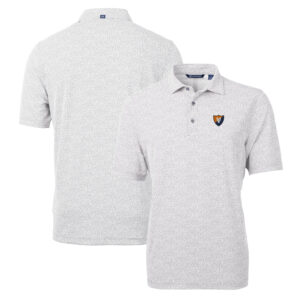 Men's Cutter & Buck Gray Illinois Fighting Illini Virtue Eco Pique Botanical Recycled Polo