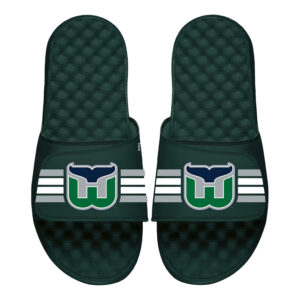 Men's ISlide Dark Green Hartford Whalers Vintage Stripes Slide Sandals