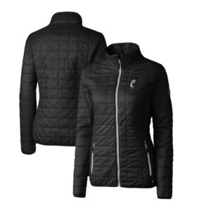 Women's Cutter & Buck Black Cincinnati Bearcats Rainier Eco Insulated Puffer Full-Zip Jacket