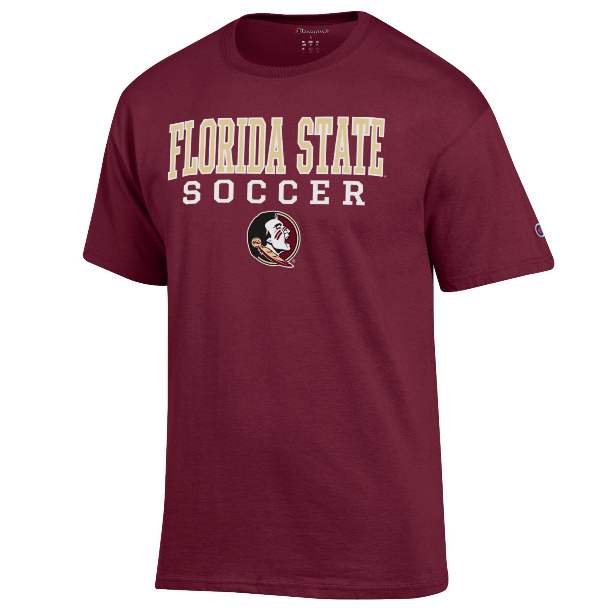 Men's Champion Garnet Florida State Seminoles Soccer Stack Logo T-Shirt - Image 3