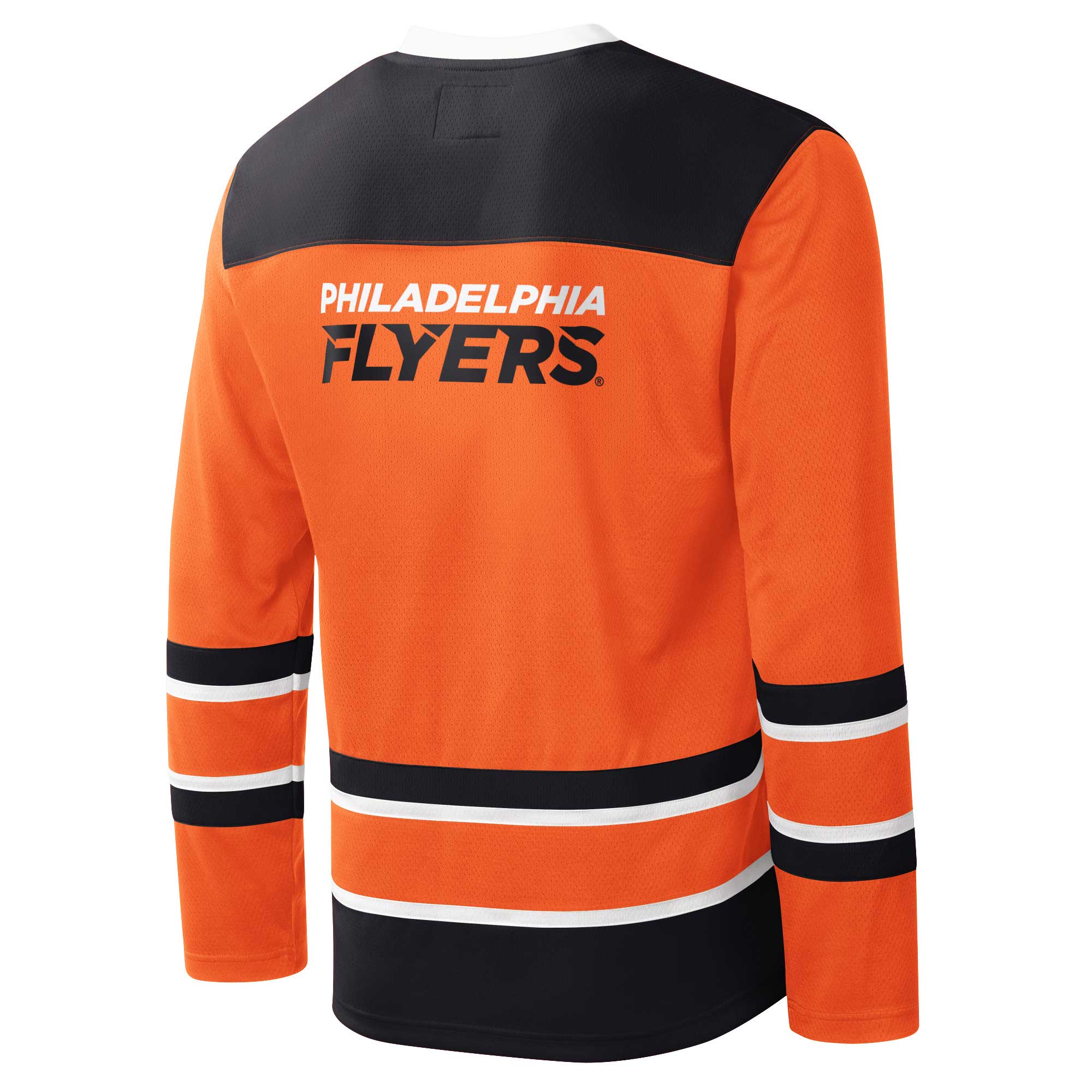 Men's Starter Orange/Black Philadelphia Flyers Cross Check Jersey V-Neck Long Sleeve T-Shirt - Image 4