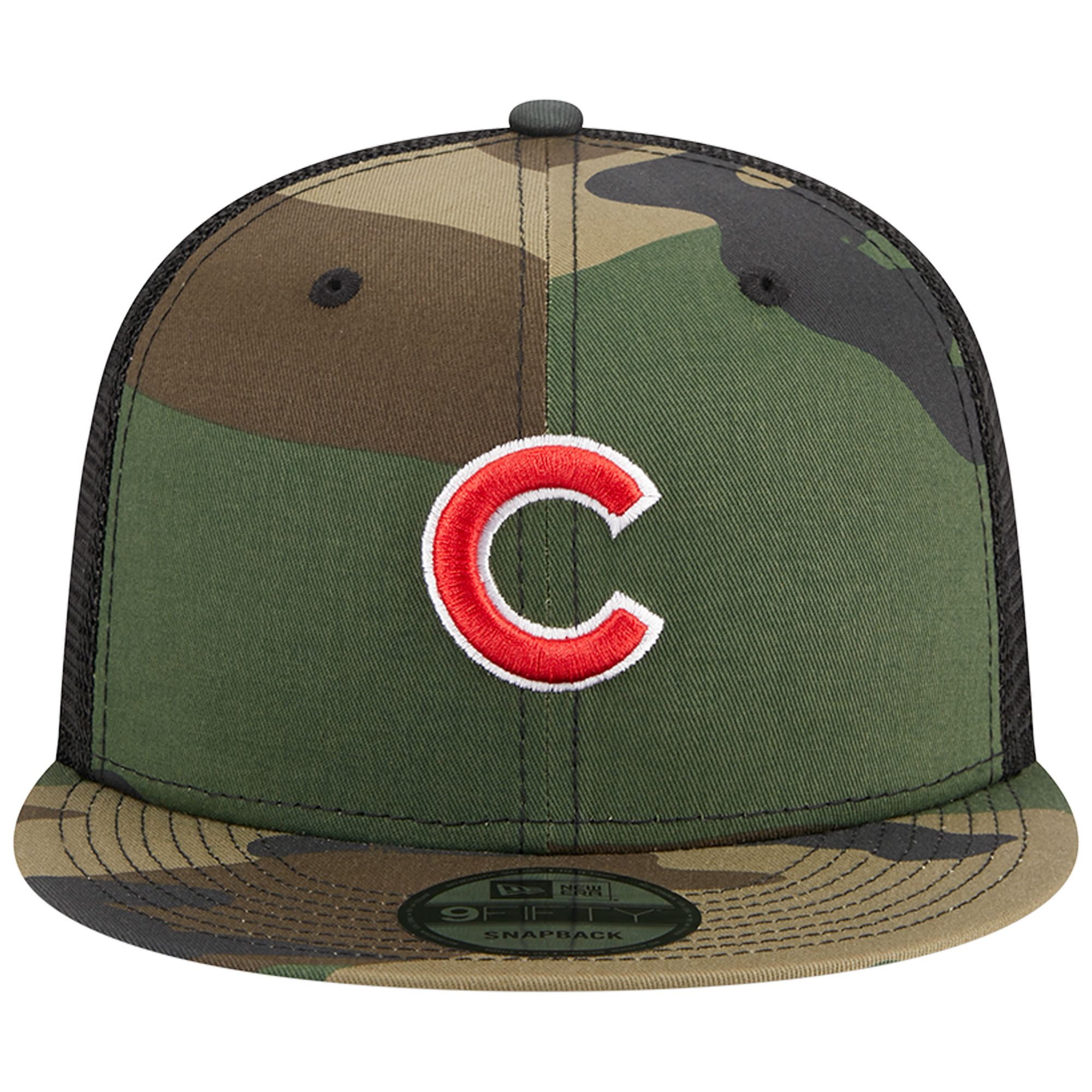 Men's New Era Camo Chicago Cubs Woodland Camo Trucker 9FIFTY Snapback Hat - Image 3