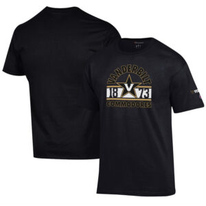 Men's Champion Black Vanderbilt Commodores 150th Anniversary 1873 Jersey T-Shirt